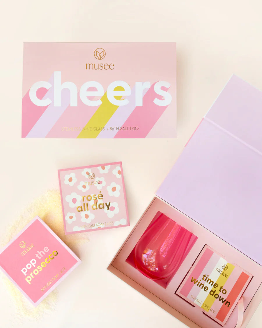 Musee - Cheers Wine Glass & Salt Box