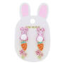 Trio Stud Set with Pink Glitter Bunny