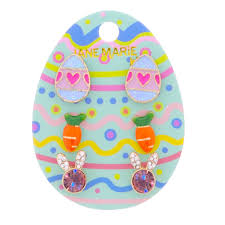 Trio Stud Set with Glitter Easter Egg