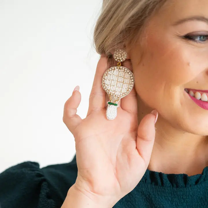 Ball is in Your Court Tennis Earrings