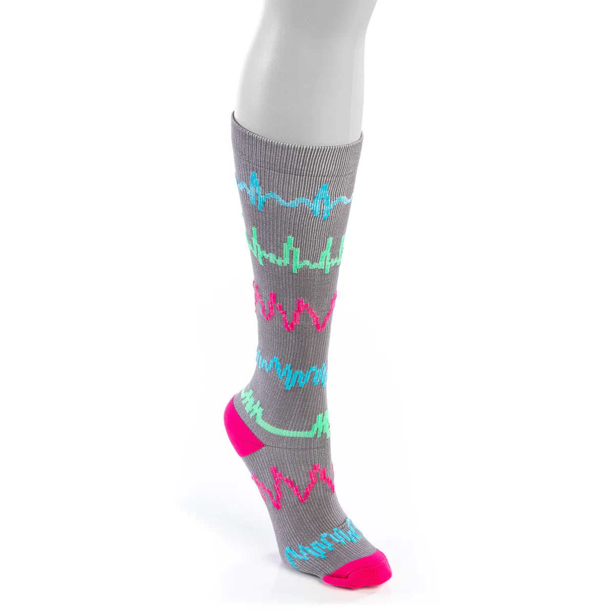 Grey Cardiac Rhythm Compression Socks (L/XL) - Ascension Golf Carts, LLC