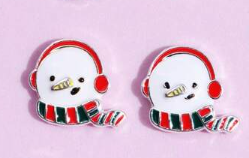 S - Snowman Stud Earrings