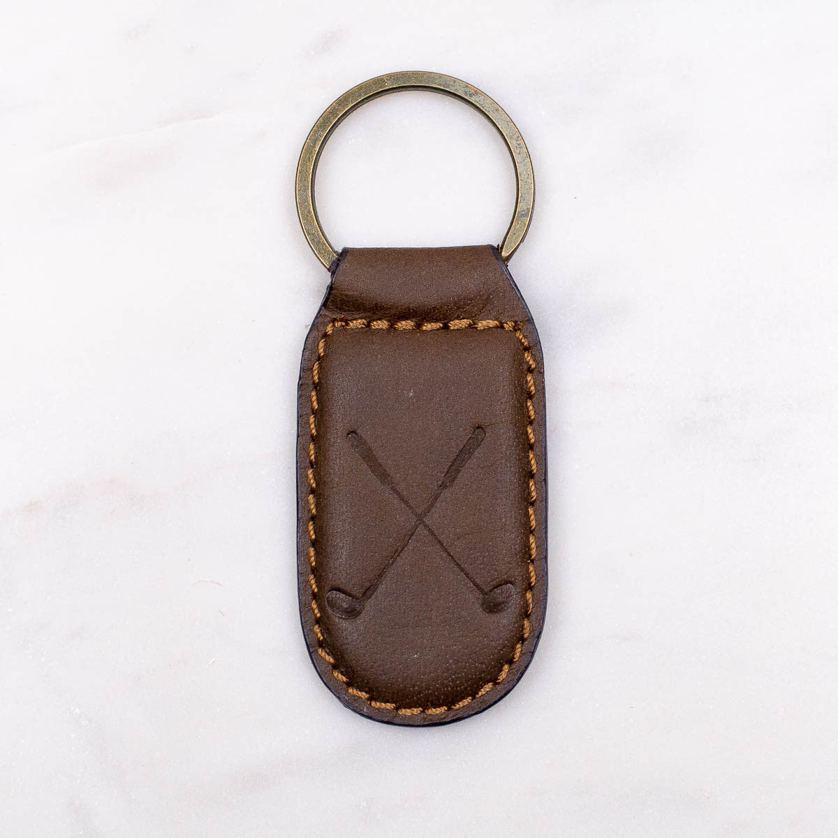 Golf Leather Embossed Keychain - Ascension Golf Carts, LLC