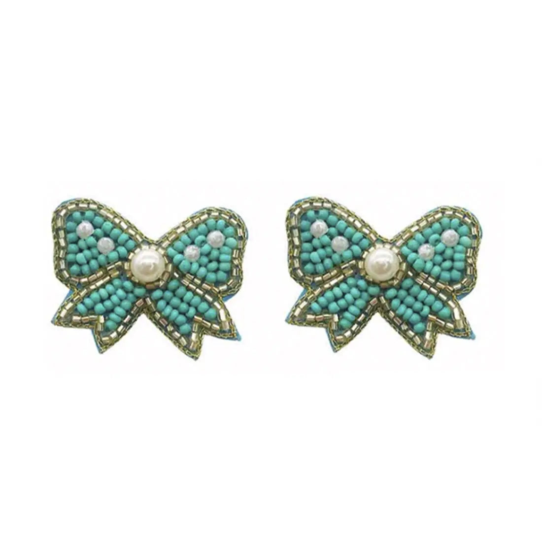 Aqua Bow Earrings - Ascension Golf Carts, LLC