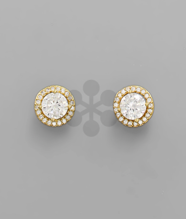 Round CZ Stud Earring