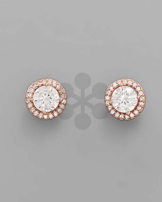 Round CZ Stud Earring