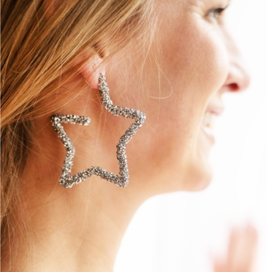 Shine Bright Silver Star Earrings - Ascension Golf Carts, LLC