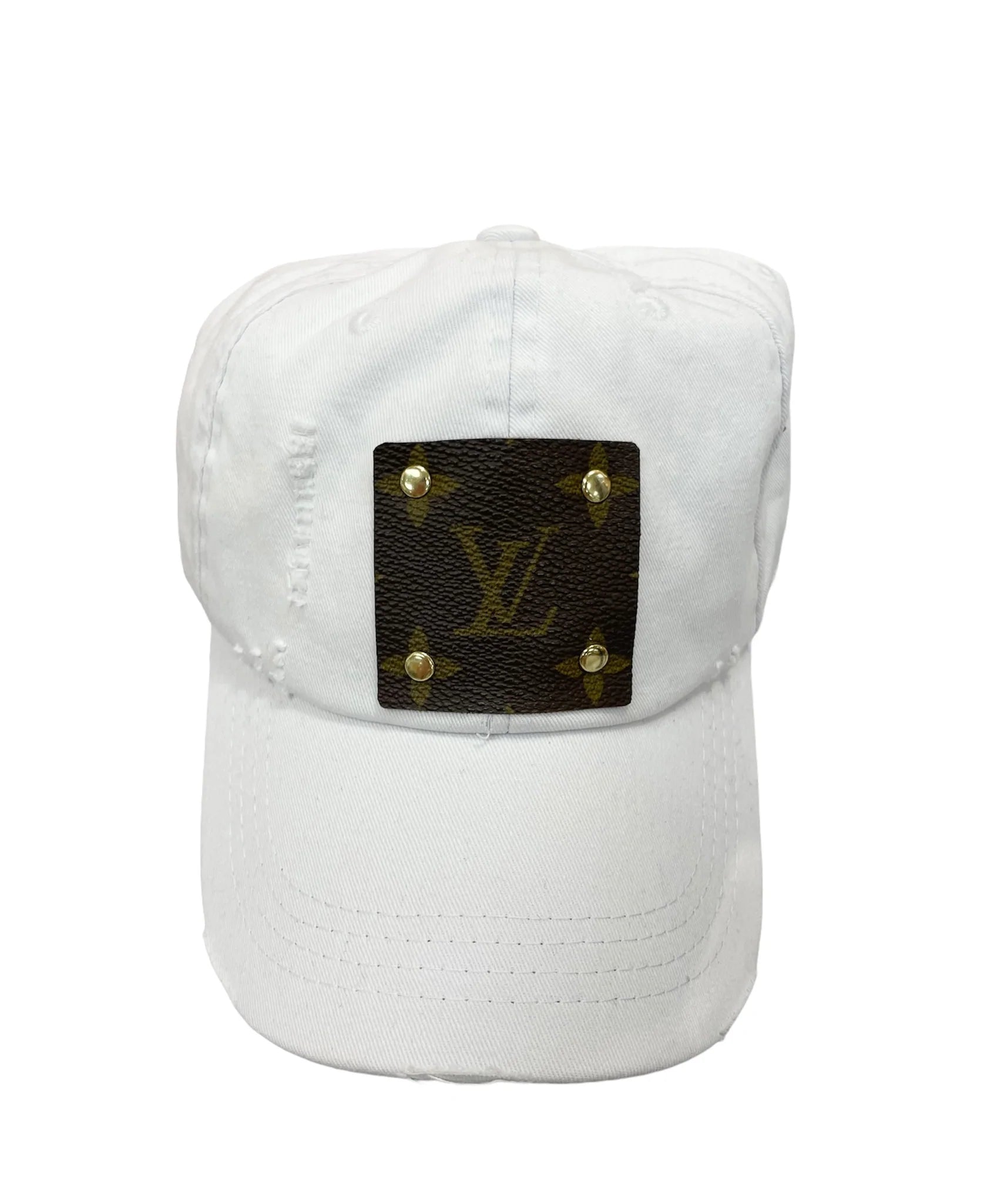 LV Distressed Dad Hat - White