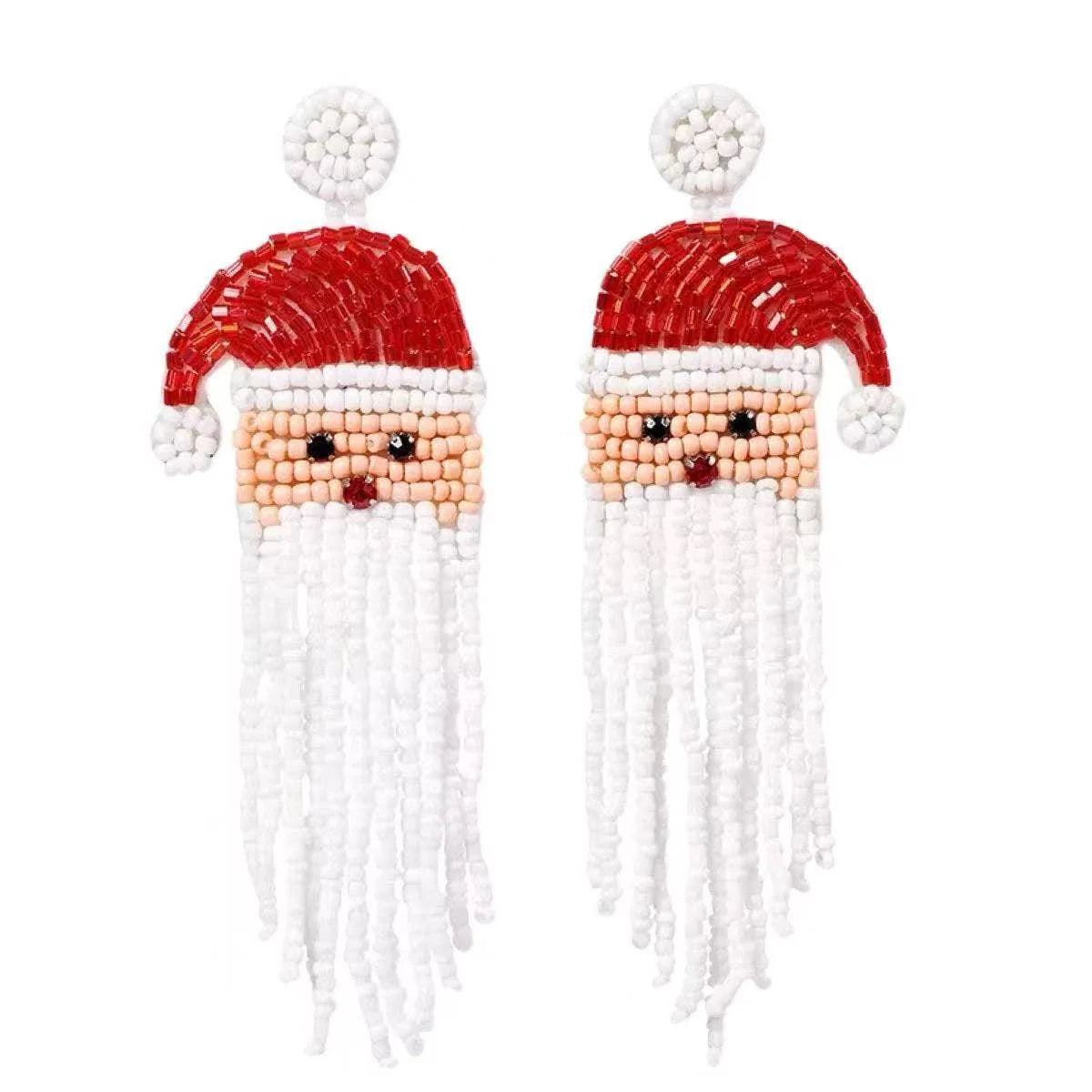 Beaded Santa Earrings