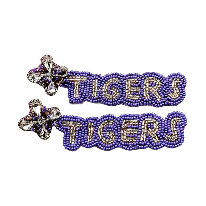 Tigers Beaded Earrings