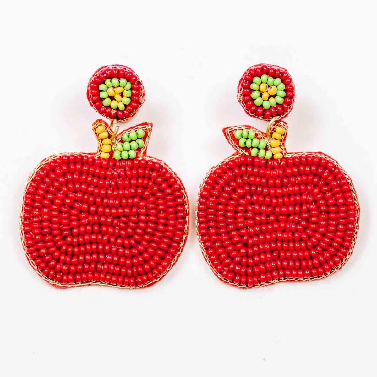 TRS - Beaded Apple Earrings