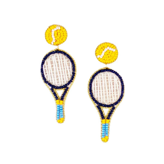 TRS - Tennis Racquet Beaded Earrings