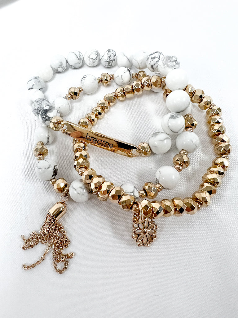 Soul Stacks Breathe White Howlite Bracelets - Ascension Golf Carts, LLC