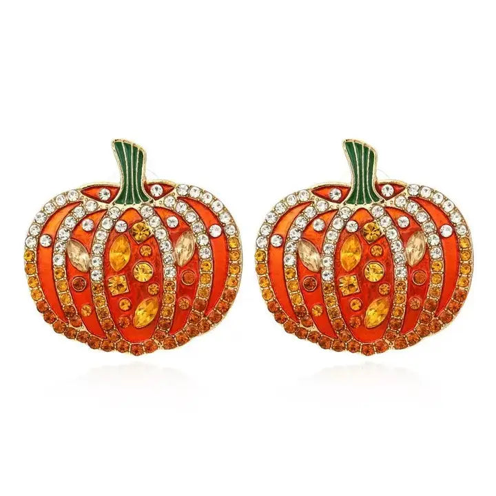 Jeweled Pumpkin Earrings