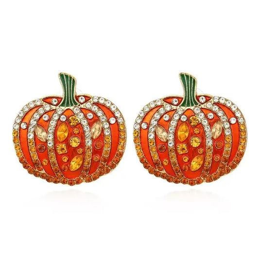 Jeweled Pumpkin Earrings