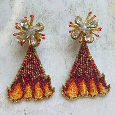 Louisiana Bonfire Beaded Earrings