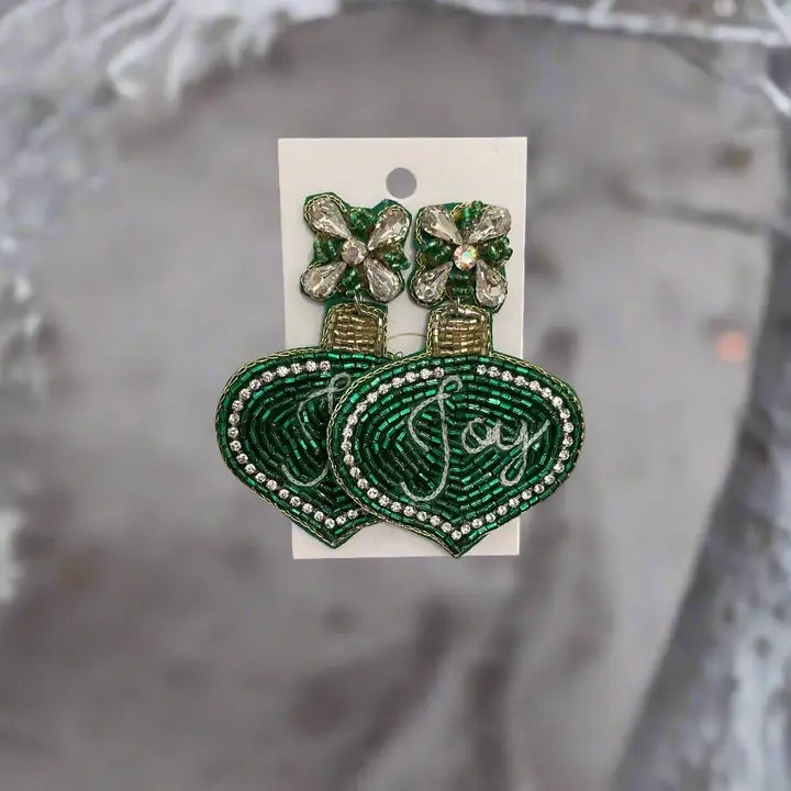 Green Joy Ornament Earrings