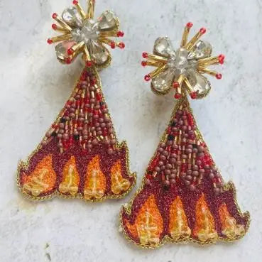 Louisiana Bonfire Beaded Earrings