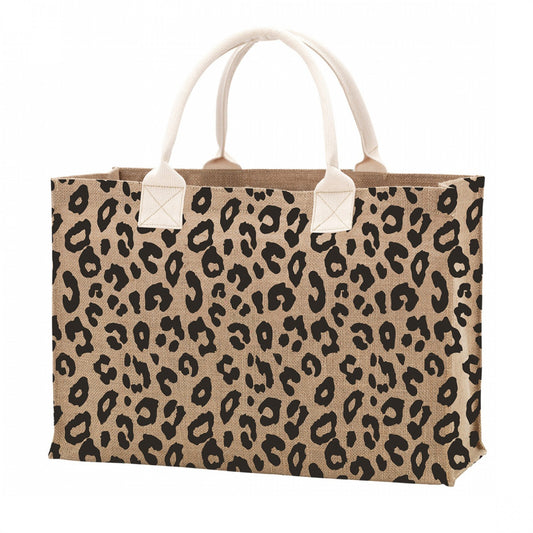 VIV & LOU - Leopard Burlap Tote