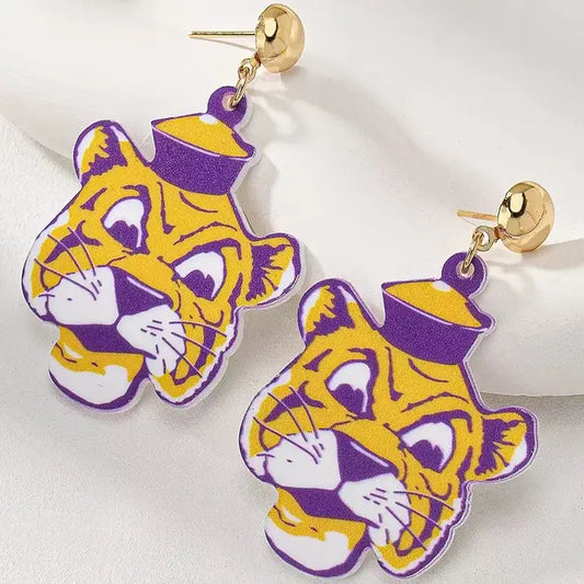 Vintage LSU Tiger Earrings – Retro Game Day Style