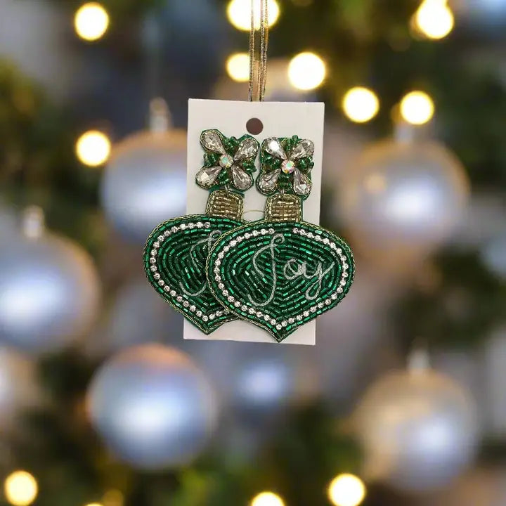 Green Joy Ornament Earrings