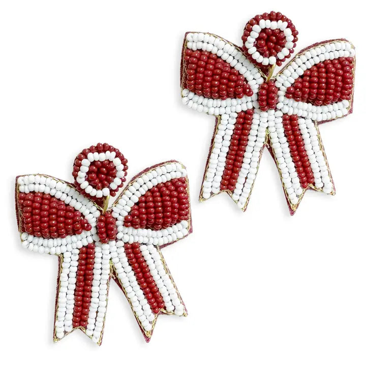 Garnet Bow Earrings