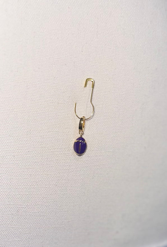 MM - Sophie Luxe Enamel Football Charm Purple & Gold