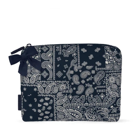 Case-Mate : Navy Bandana Bow Crinkle Makeup Bag