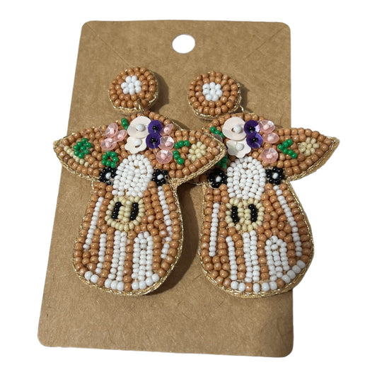 Cow Beaded Earrings