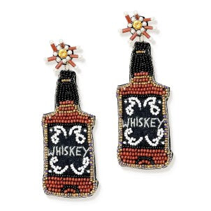 Whiskey Beaded Earrings