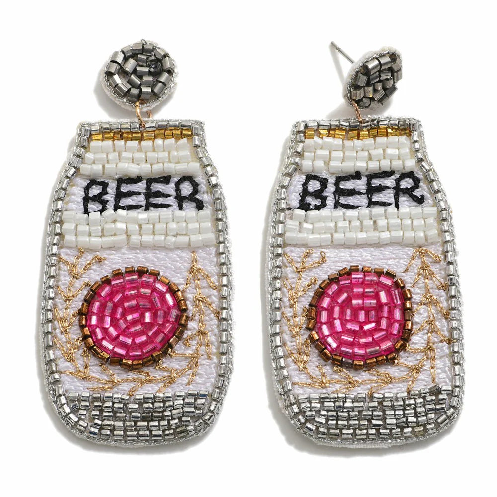 Beer Can Beaded Earrings