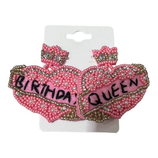 Birthday Queen Beaded Earrings