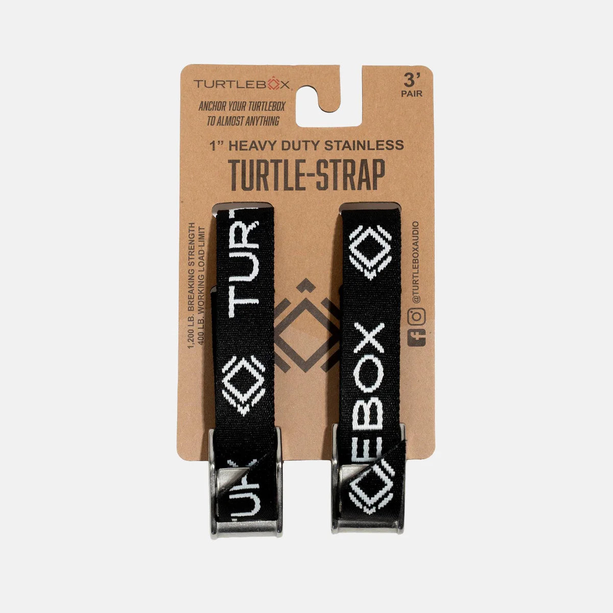 TURTLEBOX - Black Tie-Down Straps