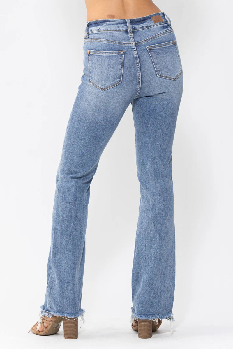 Judy Blue High Waist Double Button Bootcut Jeans (Plus)