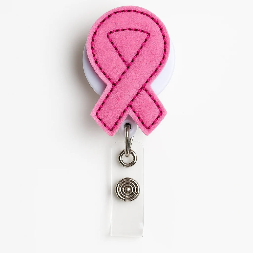Nurseology - Breast Cancer Pink Ribbon Badge Reel