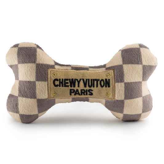 Small Checker Chewy Vuiton Bone Toy - Ascension Golf Carts, LLC