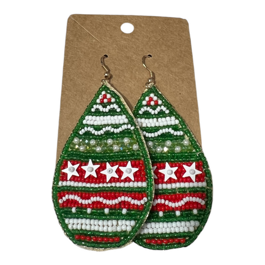 Christmas Sweater Pattern Teardrop Earrings