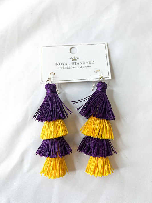 Spirit Tassel Earrings in Purple/Yellow