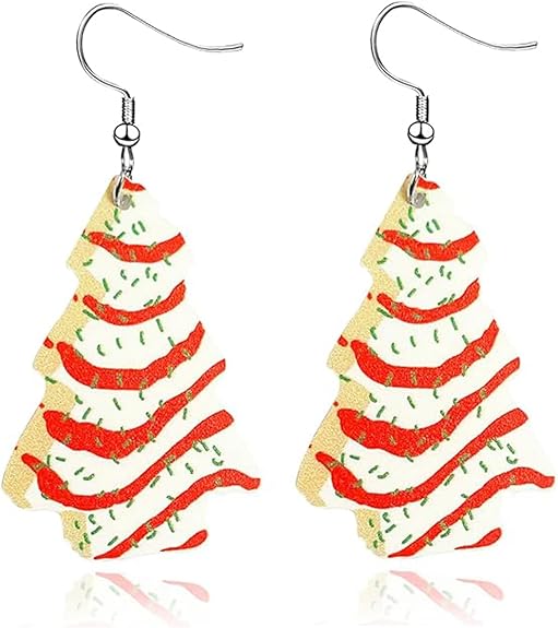 Christmas Tree Cake Dangle Earrings