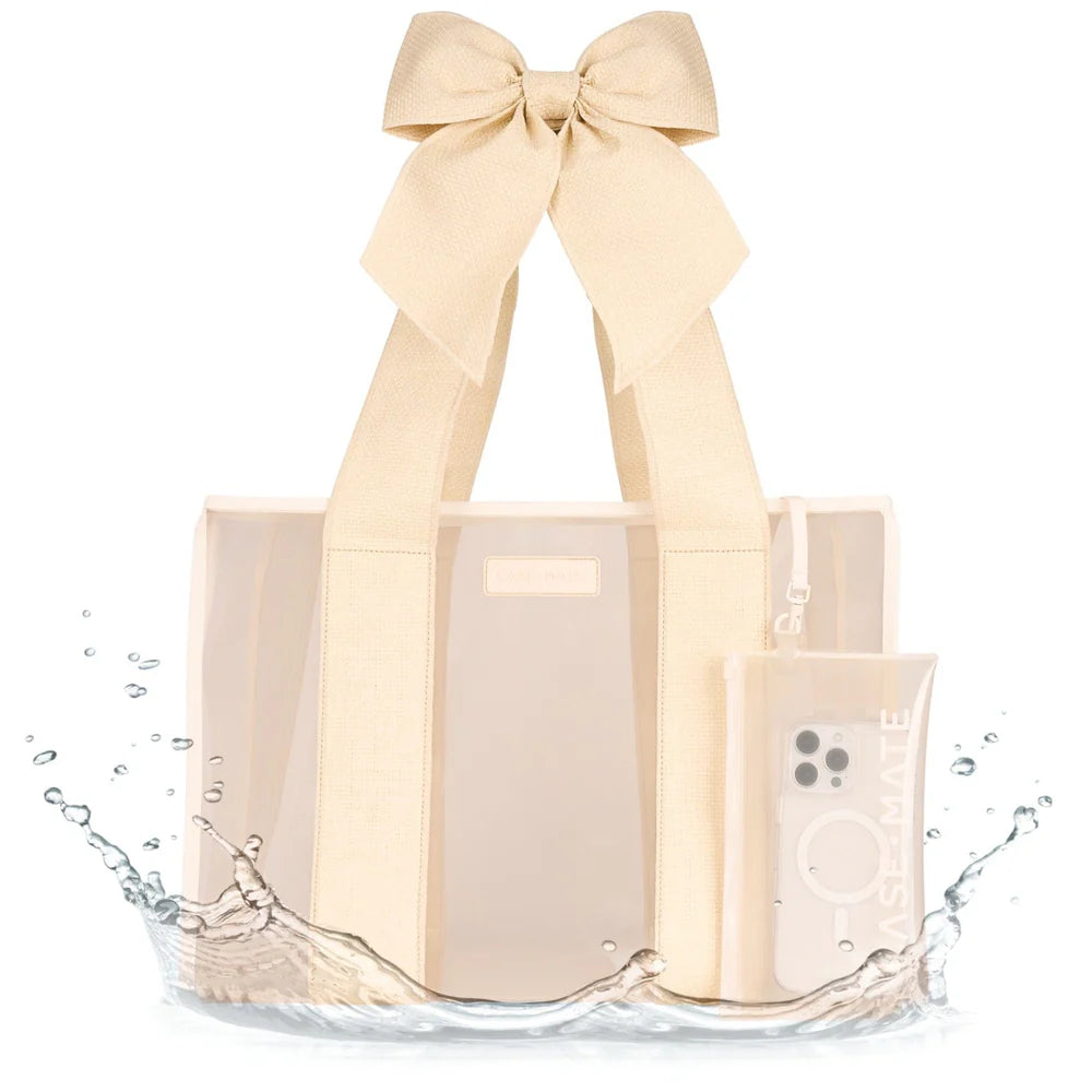 Case-Mate : Ecru Raffia Bow Jelly Tote Bag
