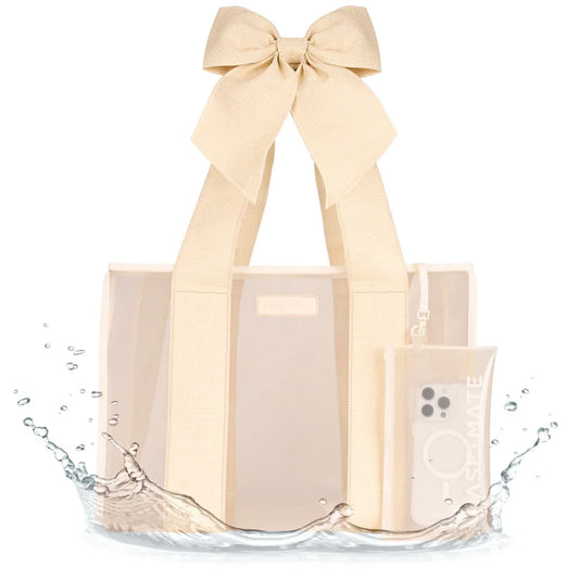 Case-Mate : Ecru Raffia Bow Jelly Tote Bag