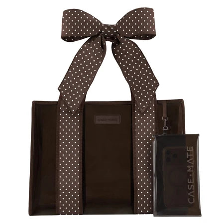 Case-Mate : Espresso Polka Dot Bow Jelly Tote