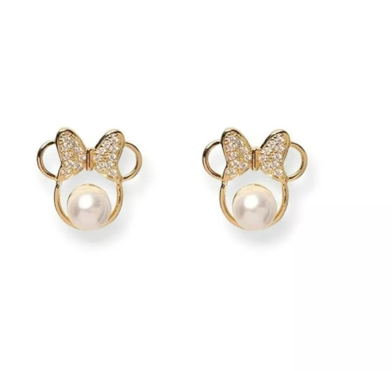 Gold Minnie Mouse Earrings