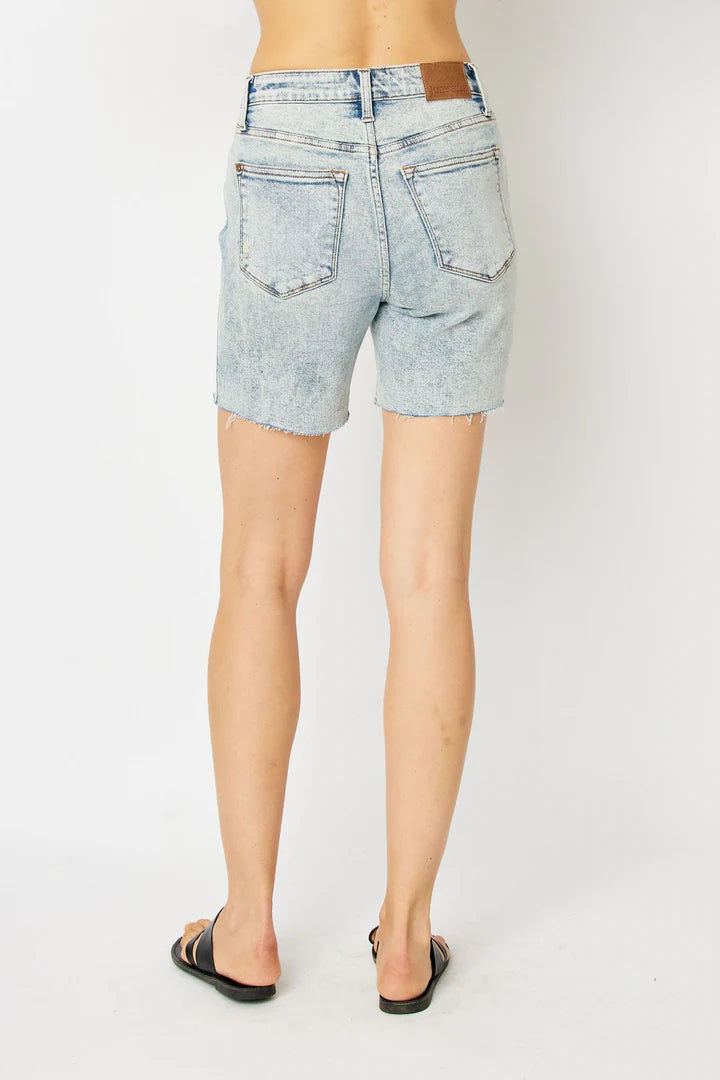 Judy Blue High Waist Mineral Wash Destroyed Boyfriend Shorts - Ascension Golf Carts, LLC