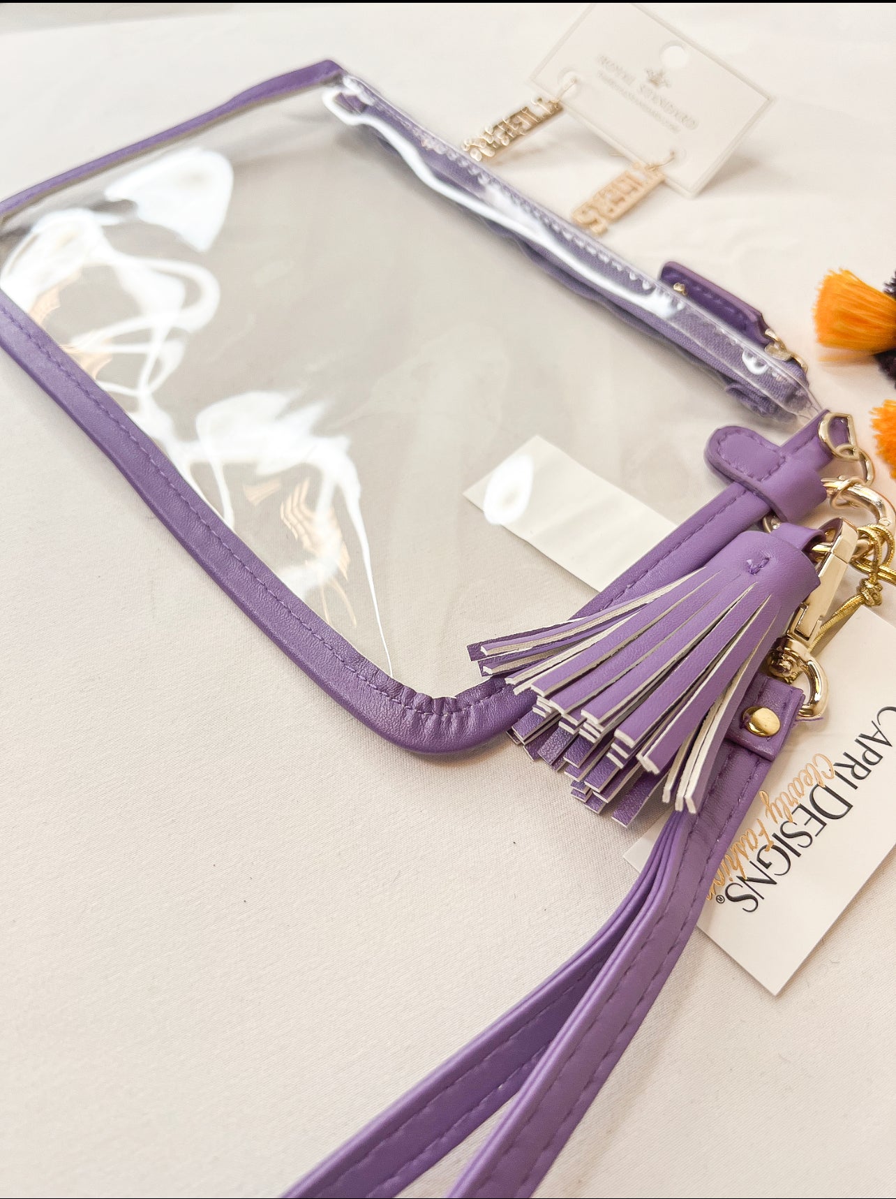 Clear Wristlet With LSU Accents