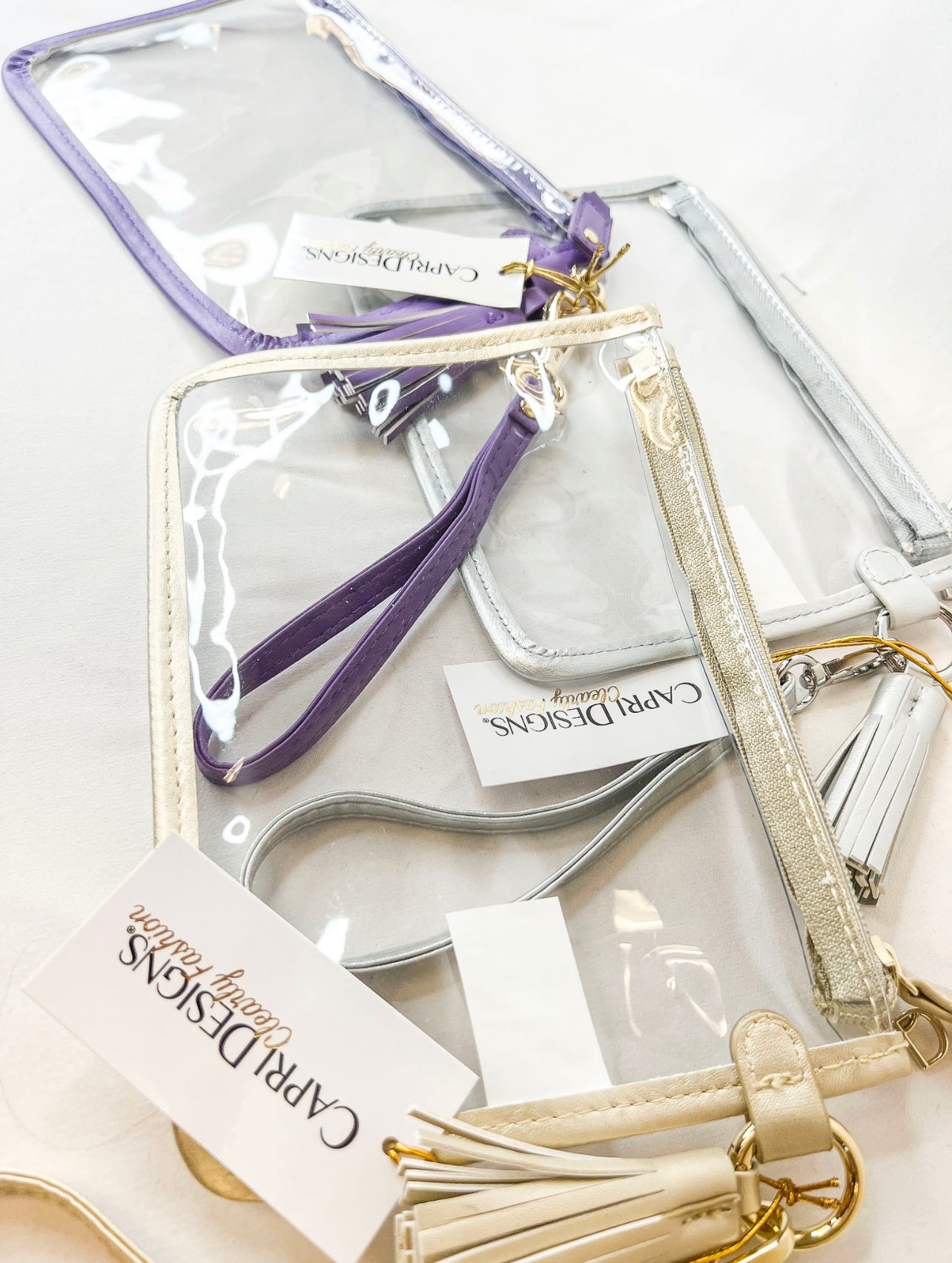 Clear Wristlet With LSU Accents - Ascension Golf Carts, LLC