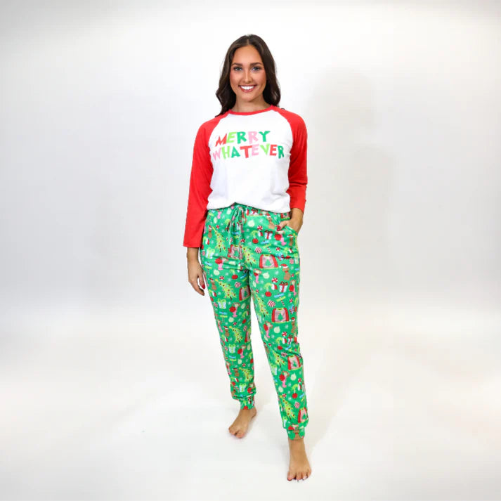 Merry Whatever Long Sleeve Jammie Jogger Pant Set