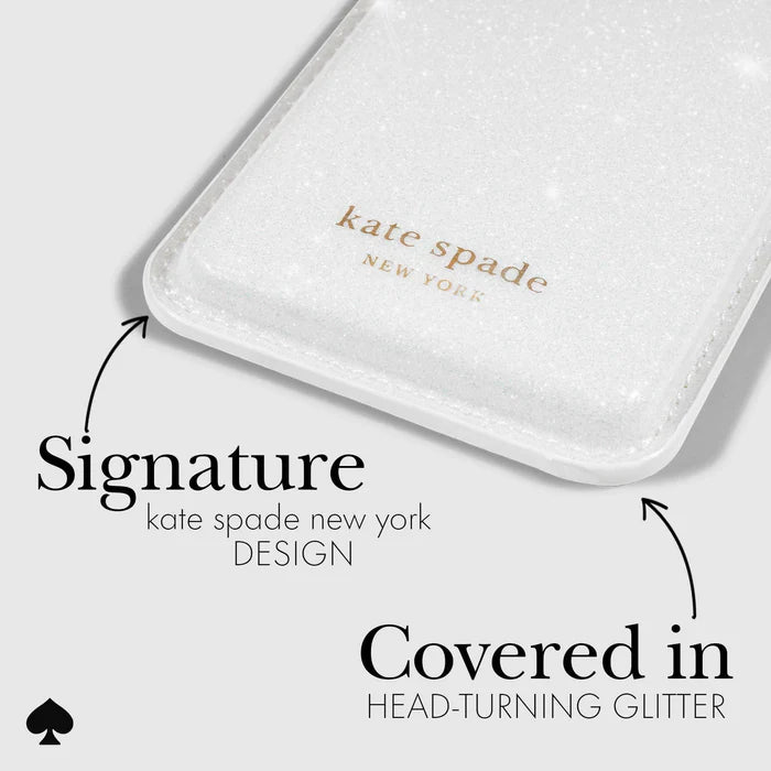 Kate Spade New York White Glitter MagSafe Wallet