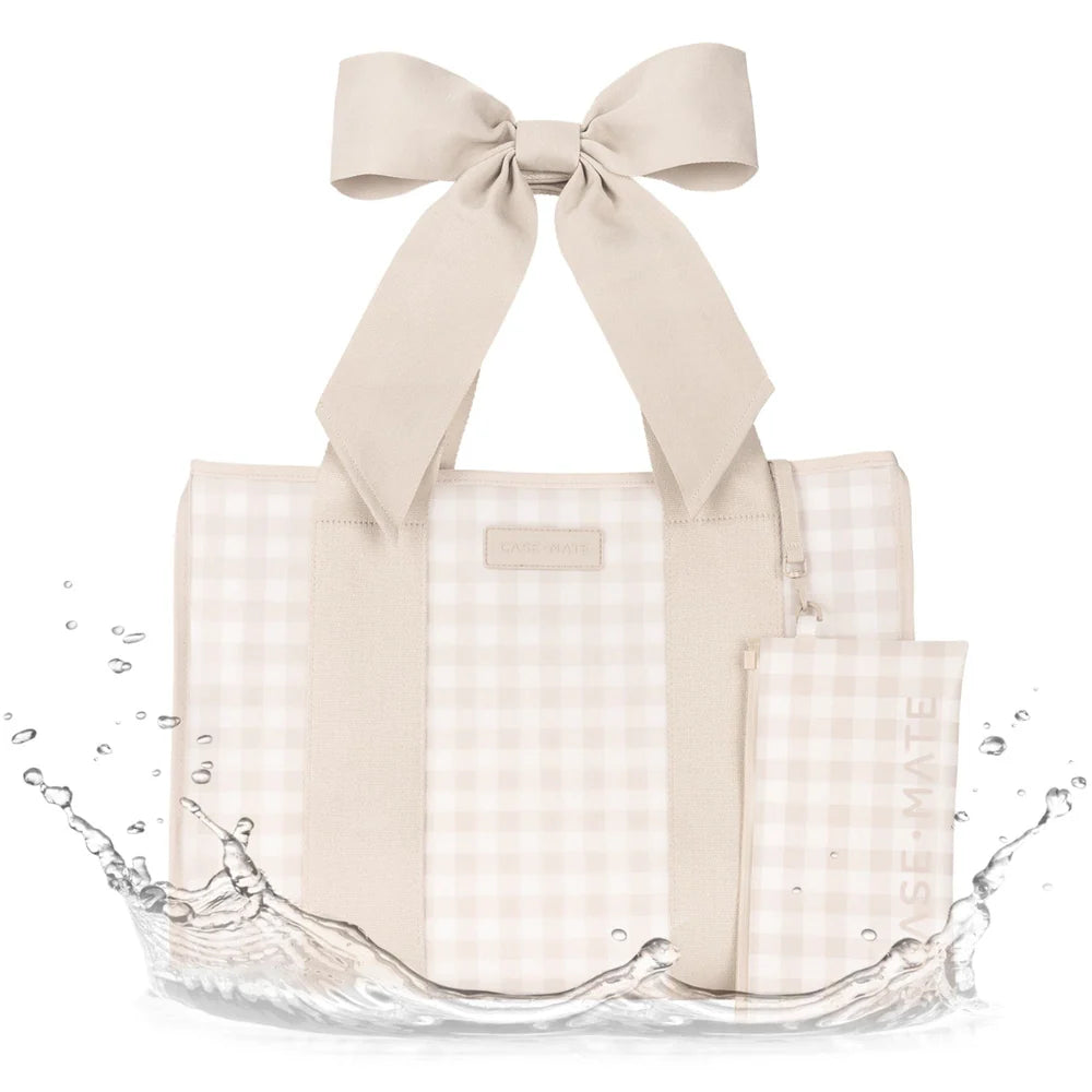 Case-Mate : Latte Gingham Bow Jelly Tote