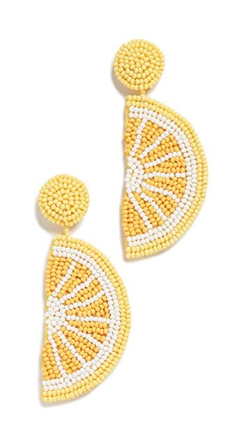 Beaded Lemon Half Earrings